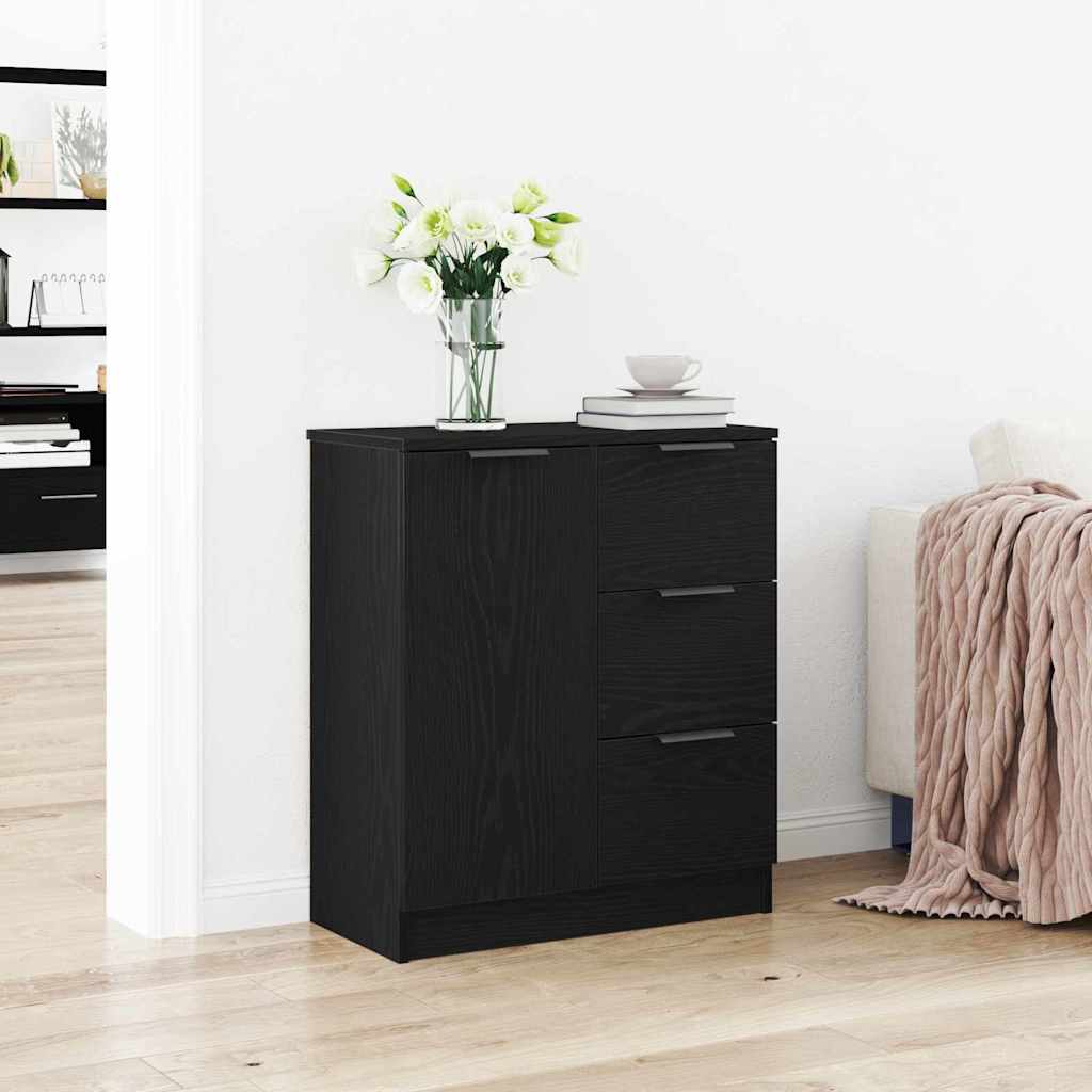Servírovací Skříň Černý Dub 60 X 30 X 70 Cm Kompozitní Dřevo