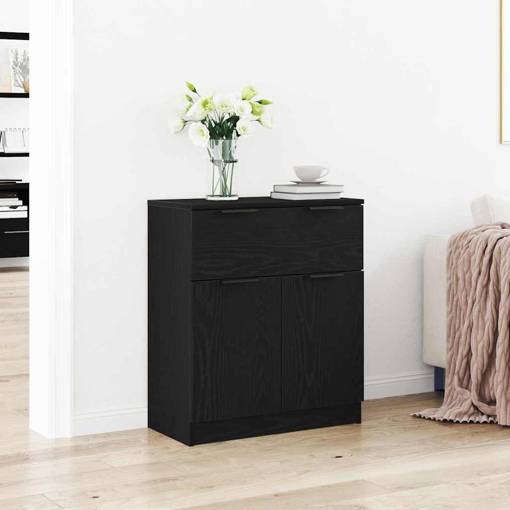 Servírovací Skříň Černý Dub 60 X 30 X 70 Cm Kompozitní Dřevo