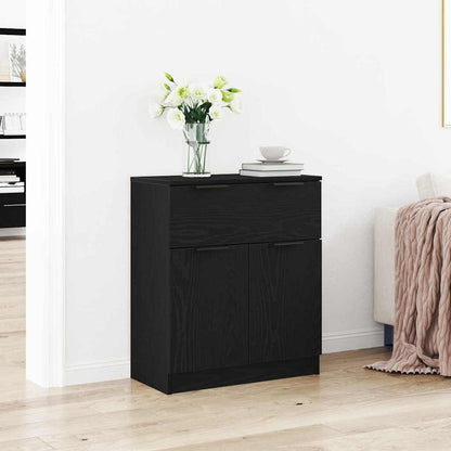 Servírovací Skříň Černý Dub 60 X 30 X 70 Cm Kompozitní Dřevo