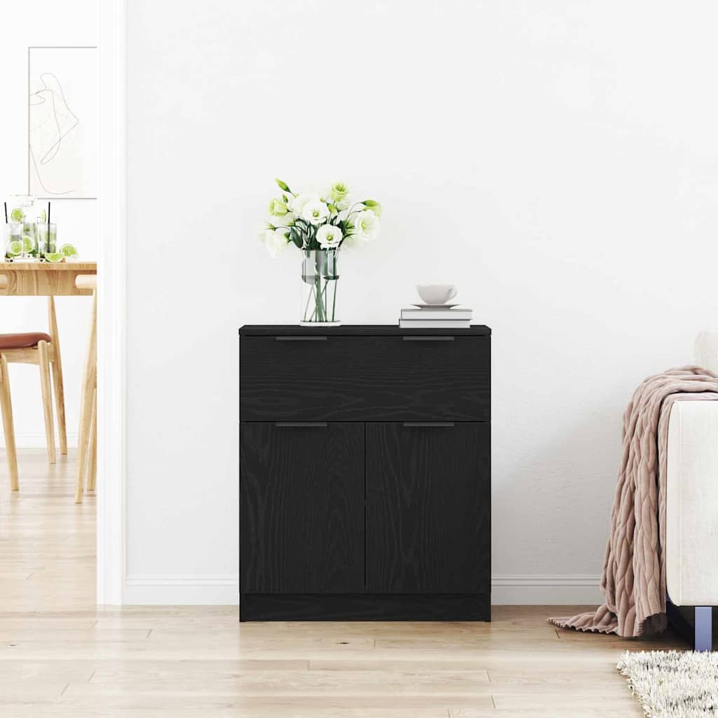 Servírovací Skříň Černý Dub 60 X 30 X 70 Cm Kompozitní Dřevo