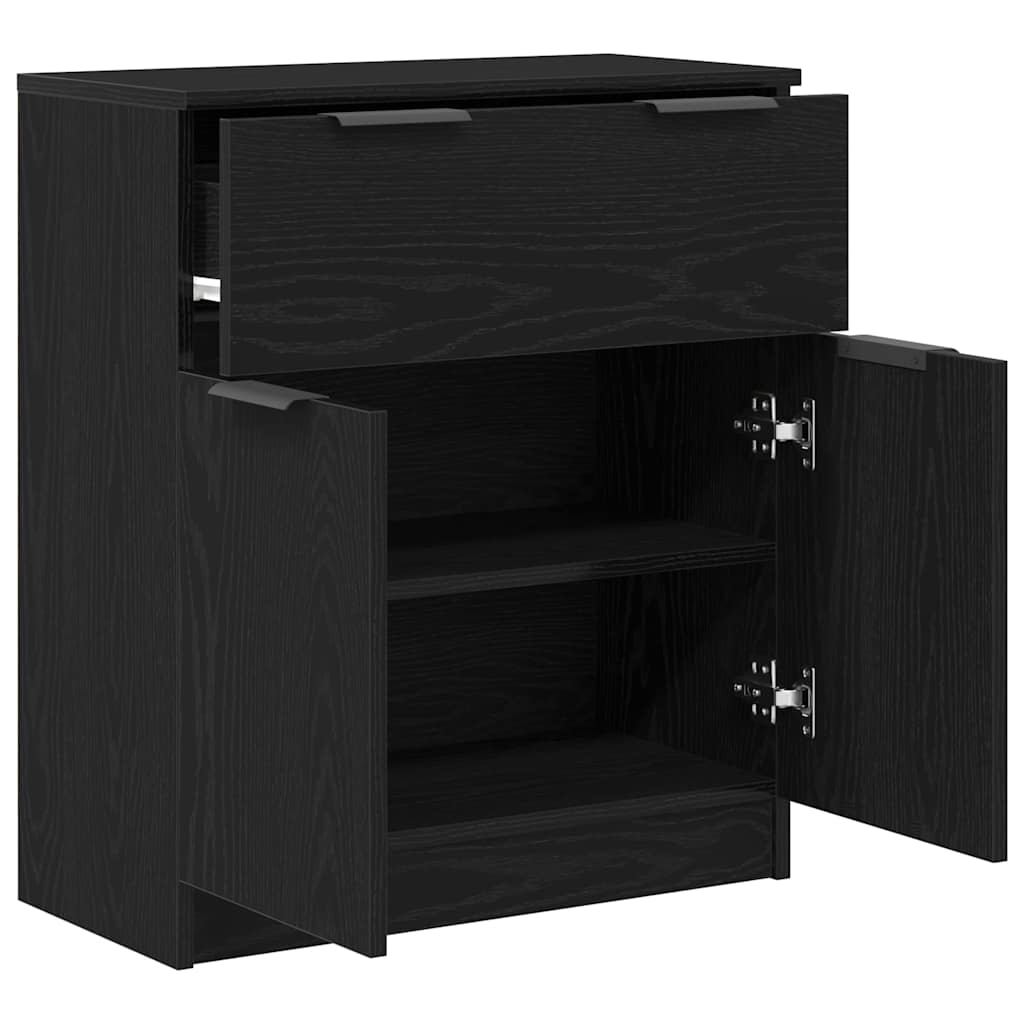 Servírovací Skříň Černý Dub 60 X 30 X 70 Cm Kompozitní Dřevo