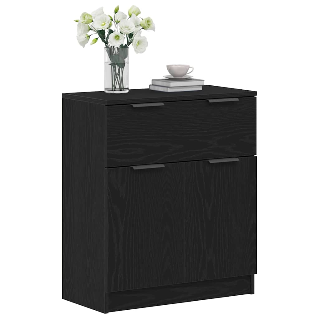 Servírovací Skříň Černý Dub 60 X 30 X 70 Cm Kompozitní Dřevo