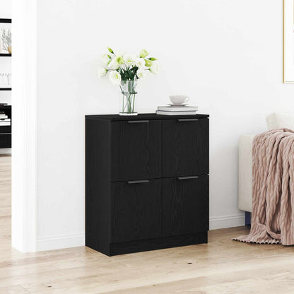 Servírovací Skříň Černý Dub 60 X 30 X 70 Cm Kompozitní Dřevo