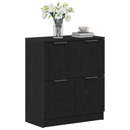 Servírovací Skříň Černý Dub 60 X 30 X 70 Cm Kompozitní Dřevo