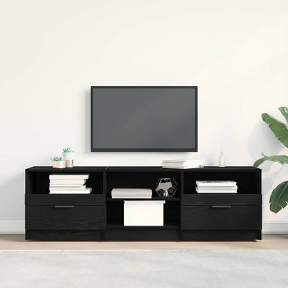 Televizní Skříň 150 X 33,5 X 45 Cm Černý Dub Kompozitní Dřevo