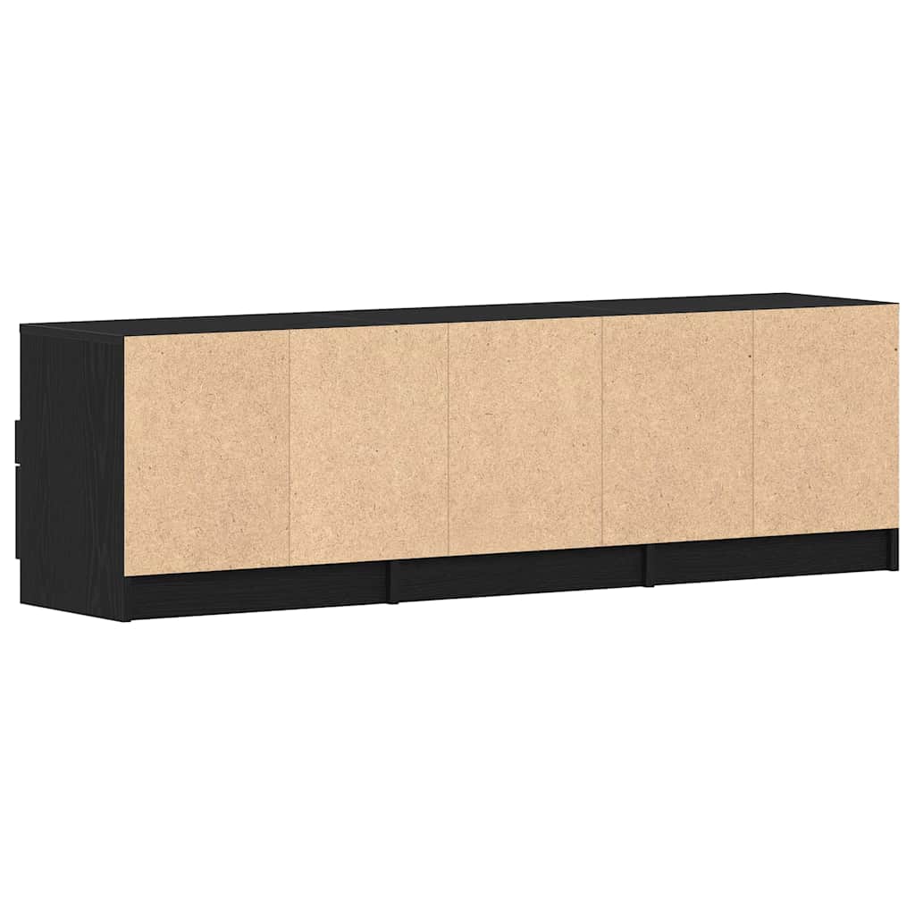 Televizní Skříň 150 X 33,5 X 45 Cm Černý Dub Kompozitní Dřevo