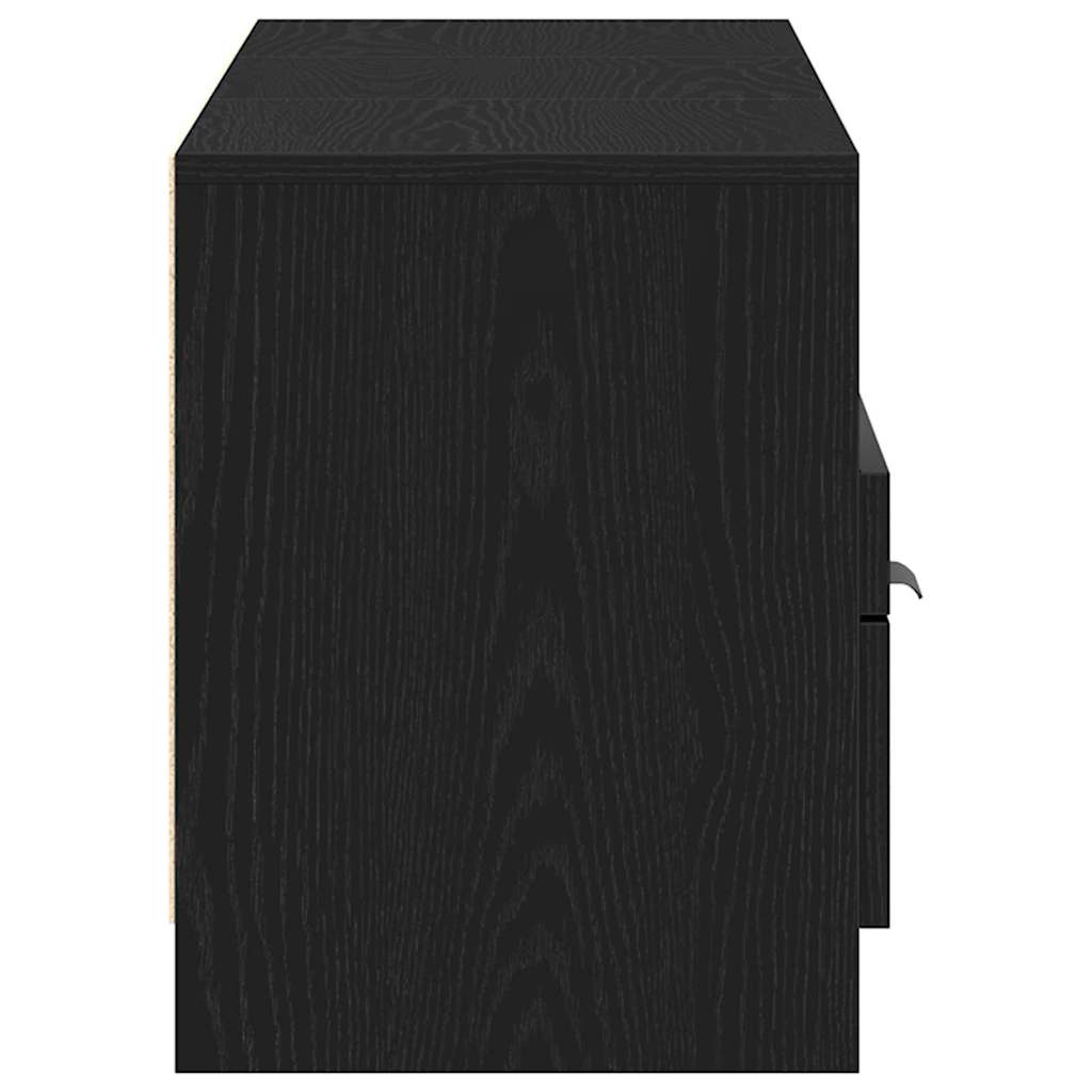 Televizní Skříň 150 X 33,5 X 45 Cm Černý Dub Kompozitní Dřevo