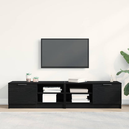 Televizní Skříň 2 Pcs Černý Dub Kompozitní Dřevo