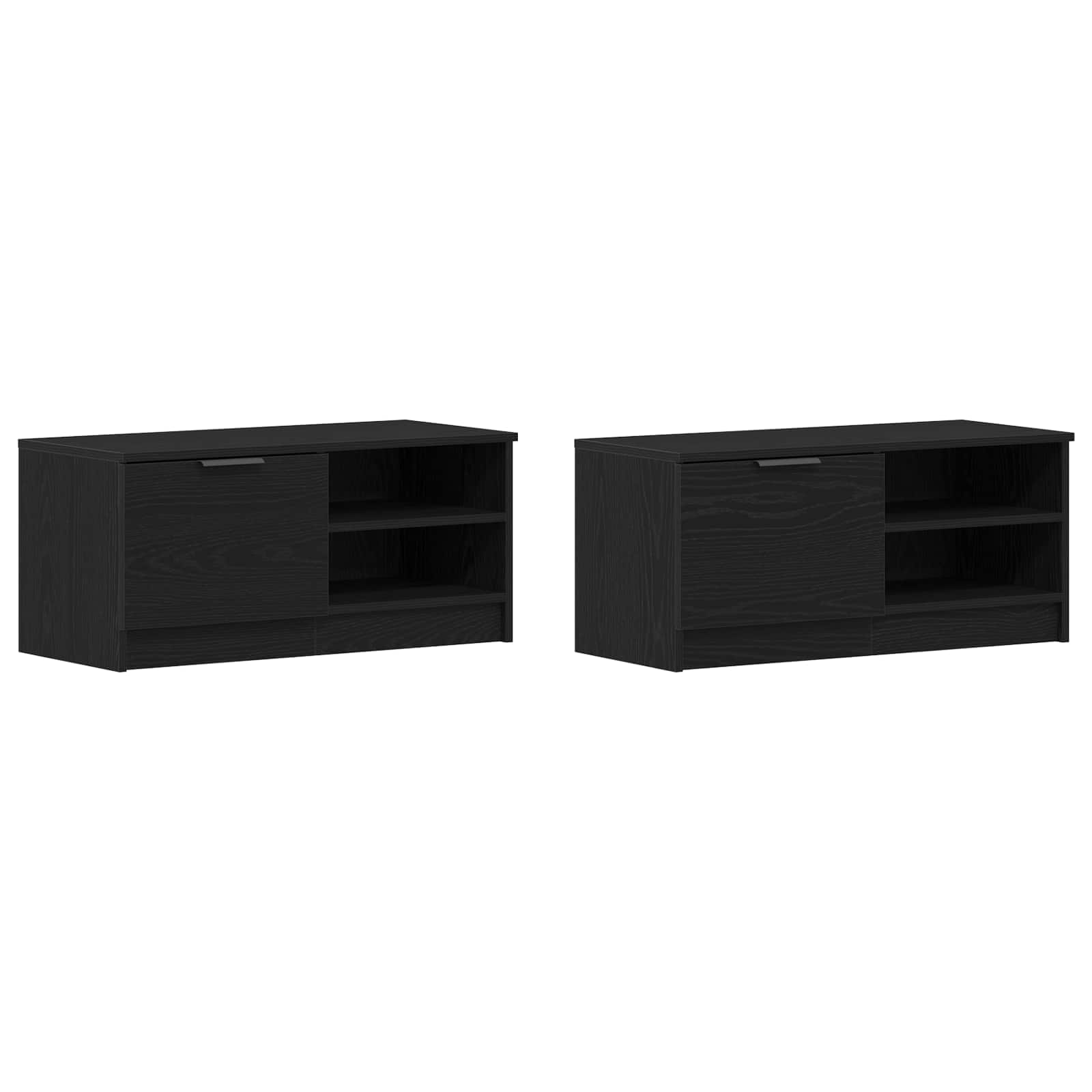 Televizní Skříň 2 Pcs Černý Dub Kompozitní Dřevo