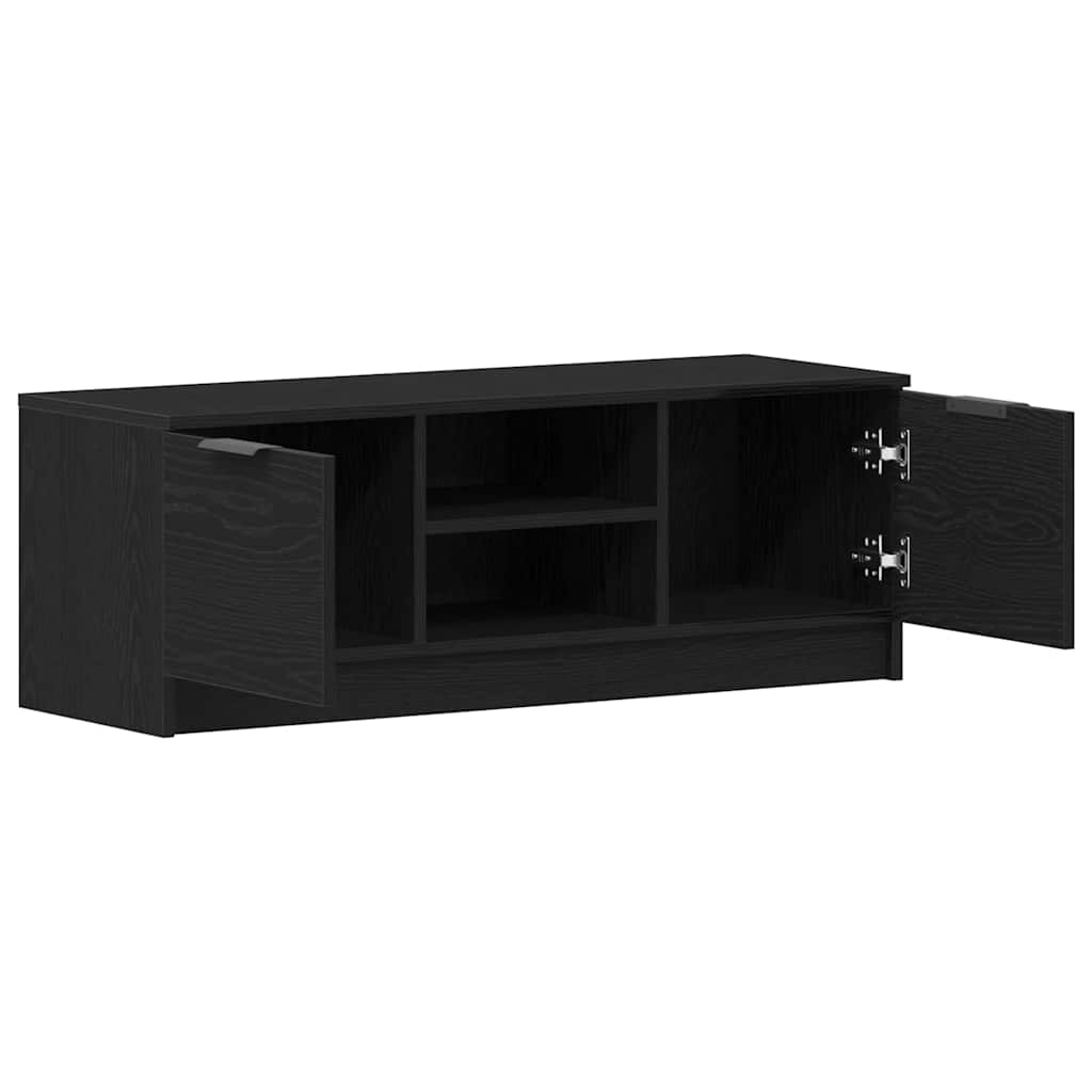 Televizní Skříň 102 X 32 X 35.5 Cm Černý Dub Kompozitní Dřevo