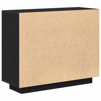 Servírovací Skříň Černý Dub 92 X 35 X 75 Cm Kompozitní Dřevo