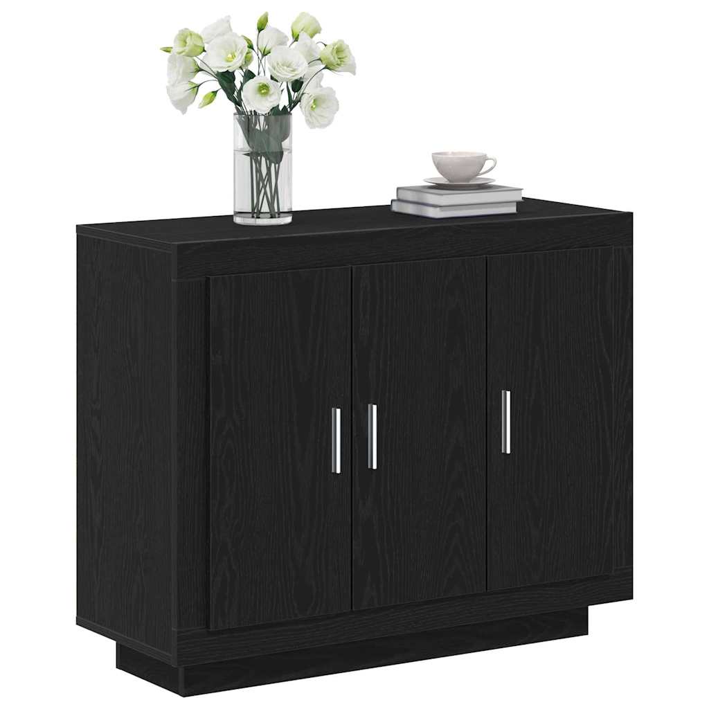 Servírovací Skříň Černý Dub 92 X 35 X 75 Cm Kompozitní Dřevo