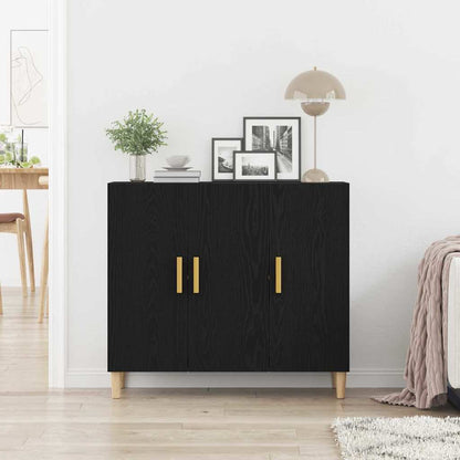 Servírovací Skříň Černý Dub 90 X 34 X 80 Cm Kompozitní Dřevo