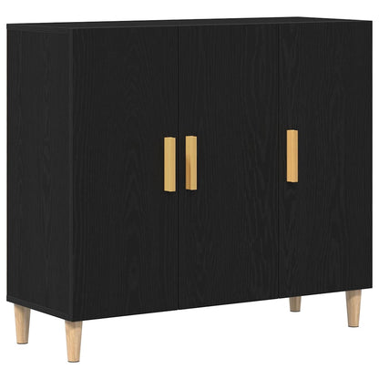 Servírovací Skříň Černý Dub 90 X 34 X 80 Cm Kompozitní Dřevo
