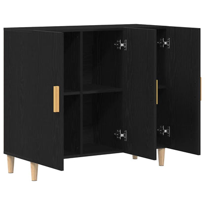 Servírovací Skříň Černý Dub 90 X 34 X 80 Cm Kompozitní Dřevo