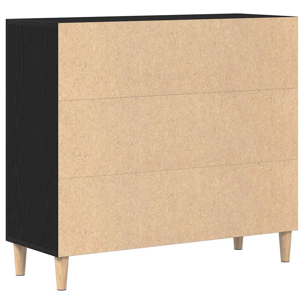 Servírovací Skříň Černý Dub 90 X 34 X 80 Cm Kompozitní Dřevo