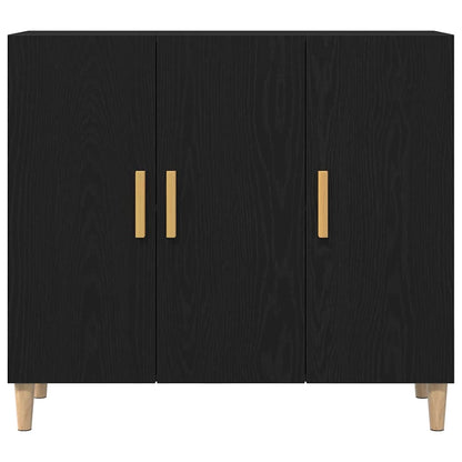 Servírovací Skříň Černý Dub 90 X 34 X 80 Cm Kompozitní Dřevo