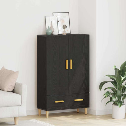 Vysoký Bufet Černý Dub 70 X 31 X 115 Cm Kompozitní Dřevo