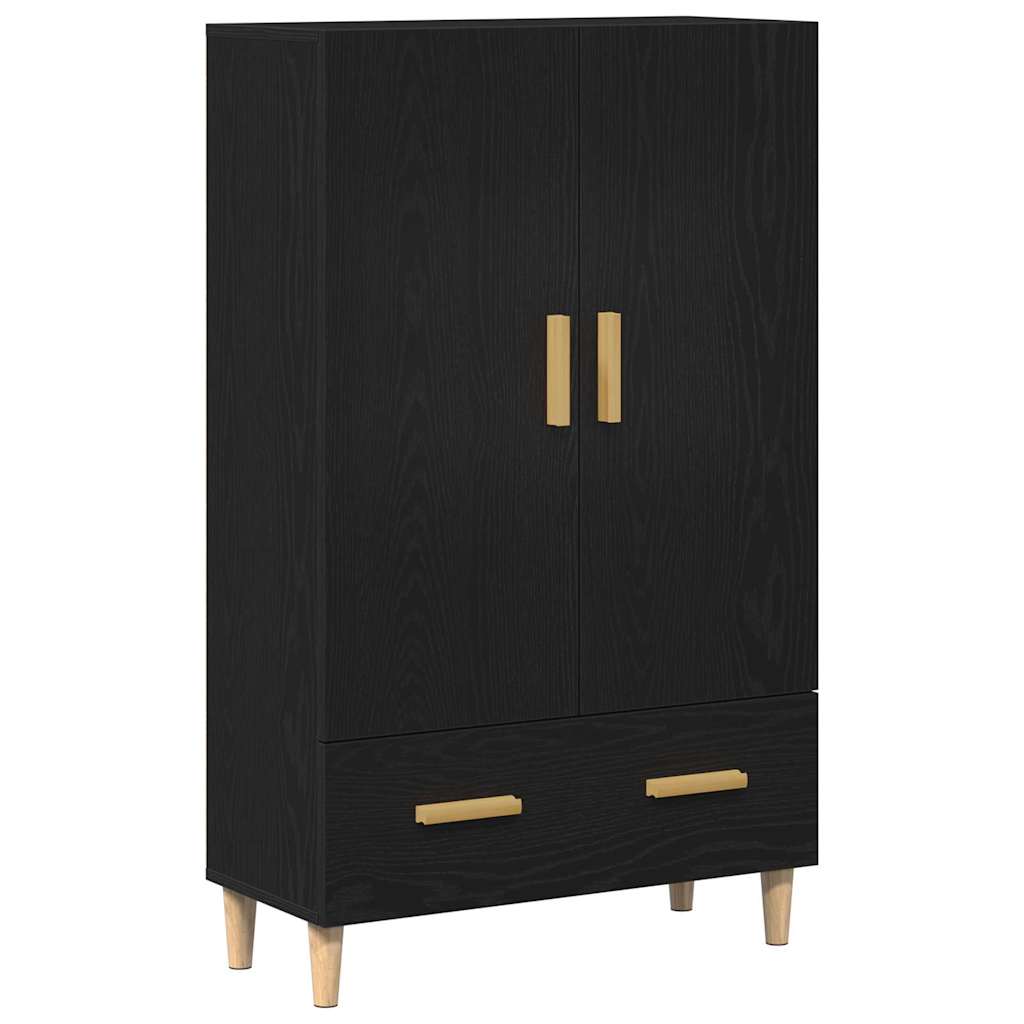 Vysoký Bufet Černý Dub 70 X 31 X 115 Cm Kompozitní Dřevo