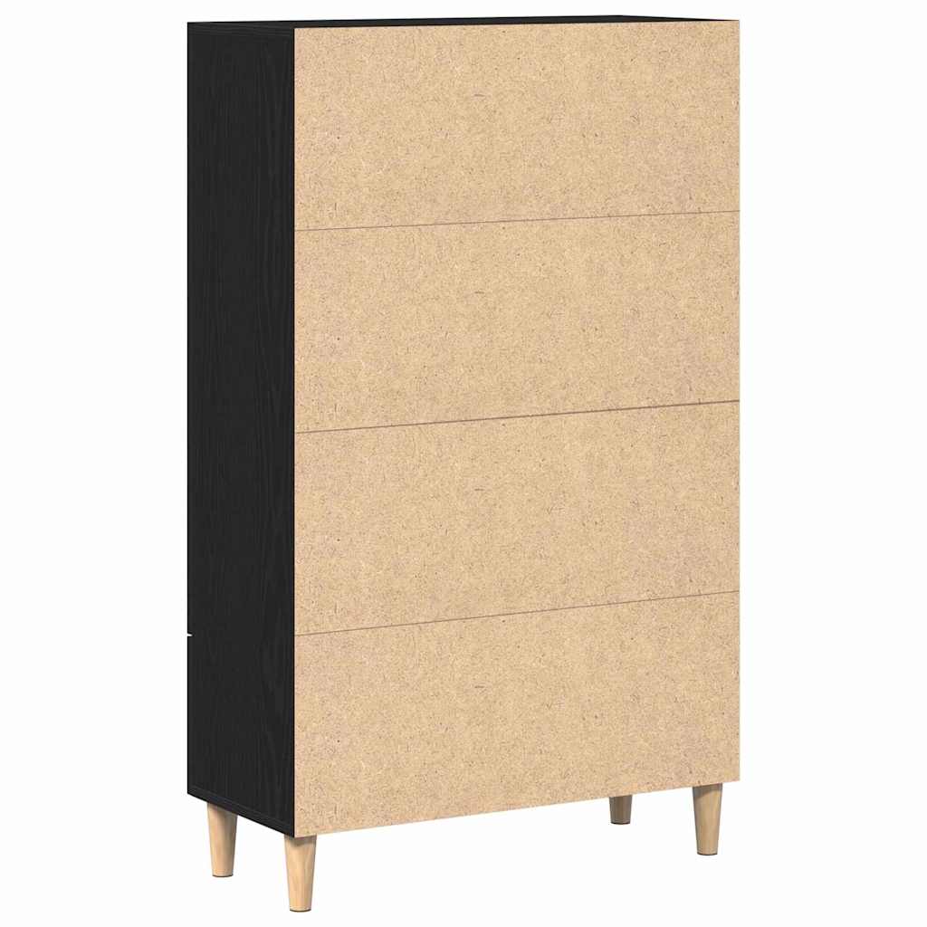 Vysoký Bufet Černý Dub 70 X 31 X 115 Cm Kompozitní Dřevo
