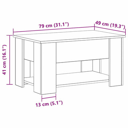 Konferenční Stolek Černý Dub 79 X 49 X 41 Cm Kompozitní Dřevo