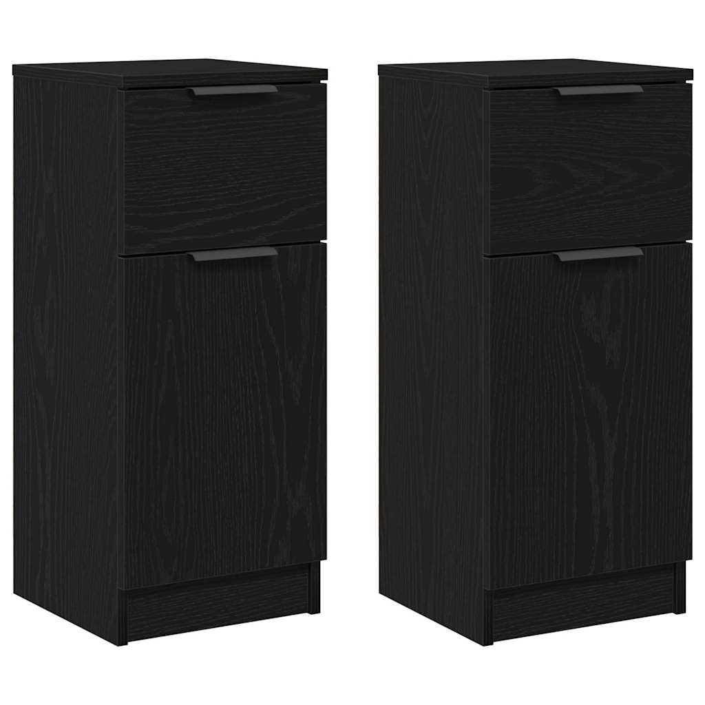 Servírovací Skříň 2 Pcs Černý Dub 30 X 30 X 70 Cm