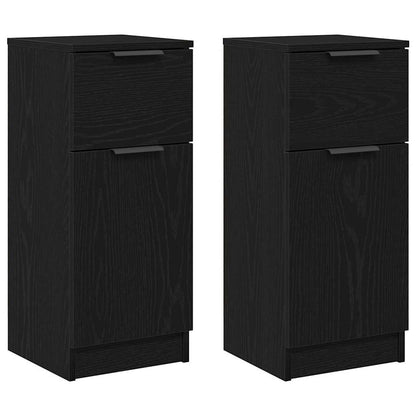 Servírovací Skříň 2 Pcs Černý Dub 30 X 30 X 70 Cm