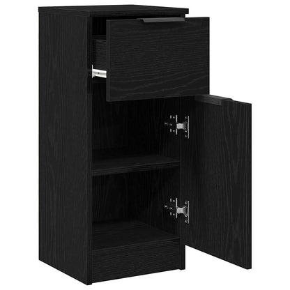 Servírovací Skříň 2 Pcs Černý Dub 30 X 30 X 70 Cm
