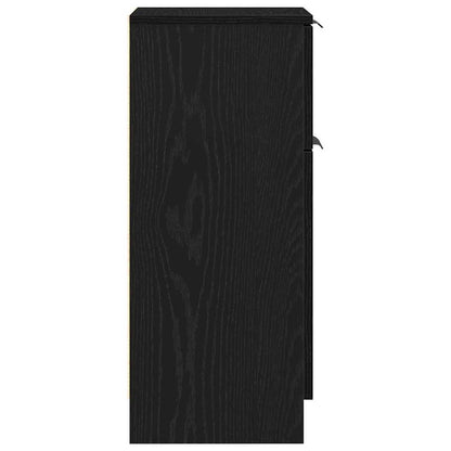 Servírovací Skříň 2 Pcs Černý Dub 30 X 30 X 70 Cm