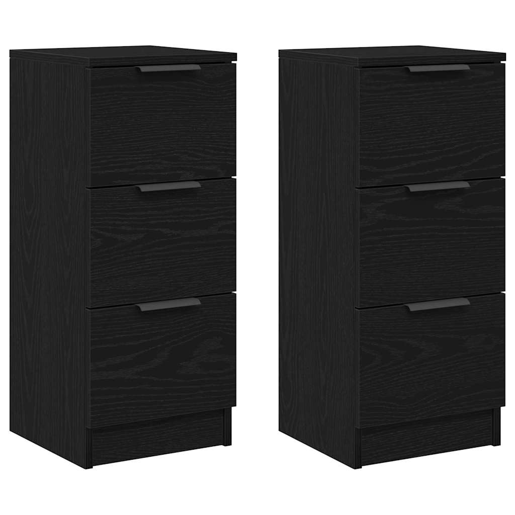 Servírovací Skříň 2 Pcs Černý Dub 30 X 30 X 70 Cm