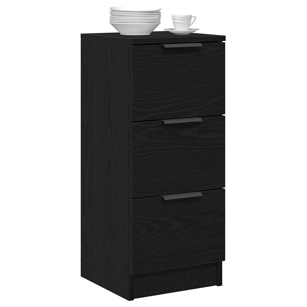 Servírovací Skříň 2 Pcs Černý Dub 30 X 30 X 70 Cm