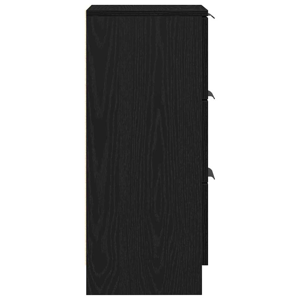 Servírovací Skříň 2 Pcs Černý Dub 30 X 30 X 70 Cm