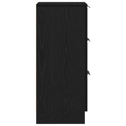 Servírovací Skříň 2 Pcs Černý Dub 30 X 30 X 70 Cm