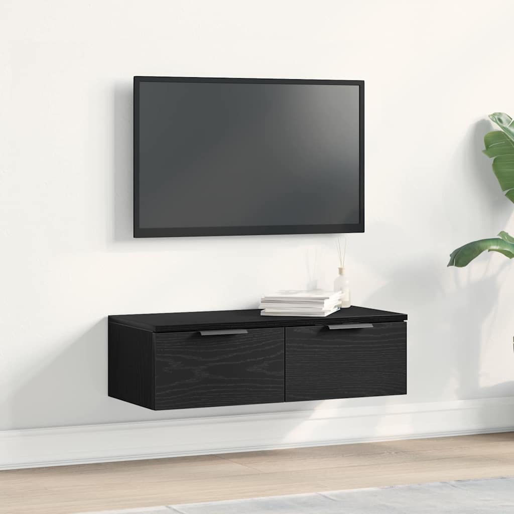 Nástěnná Skříňka Černý Dub 68 X 30 X 20 Cm Kompozitní Dřevo