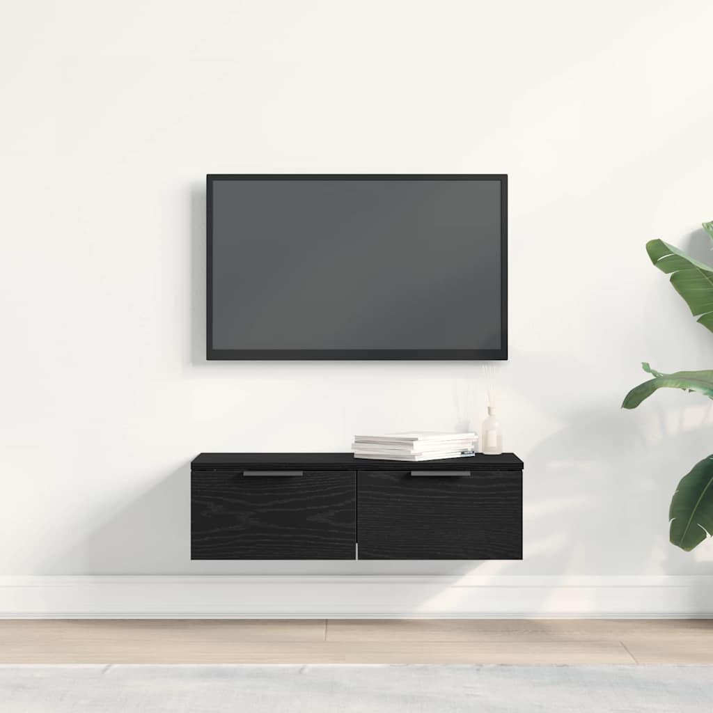 Nástěnná Skříňka Černý Dub 68 X 30 X 20 Cm Kompozitní Dřevo