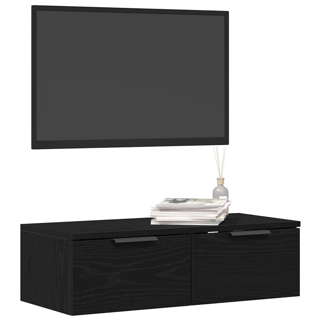 Nástěnná Skříňka Černý Dub 68 X 30 X 20 Cm Kompozitní Dřevo