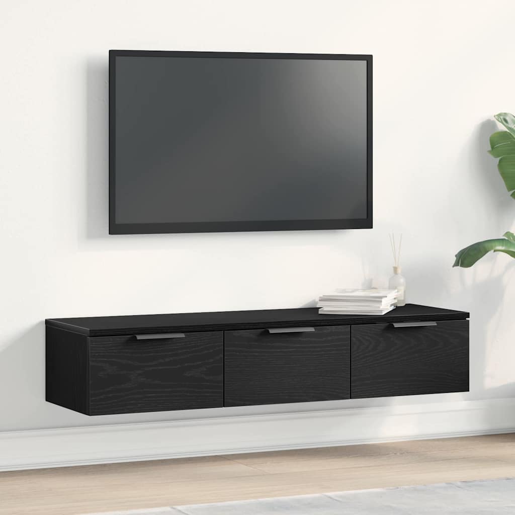 Nástěnná Skříňka Černý Dub 102 X 30 X 20 Cm Kompozitní Dřevo