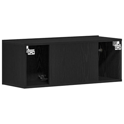 Televizní Skříň 2 Pcs Černý Dub Kompozitní Dřevo