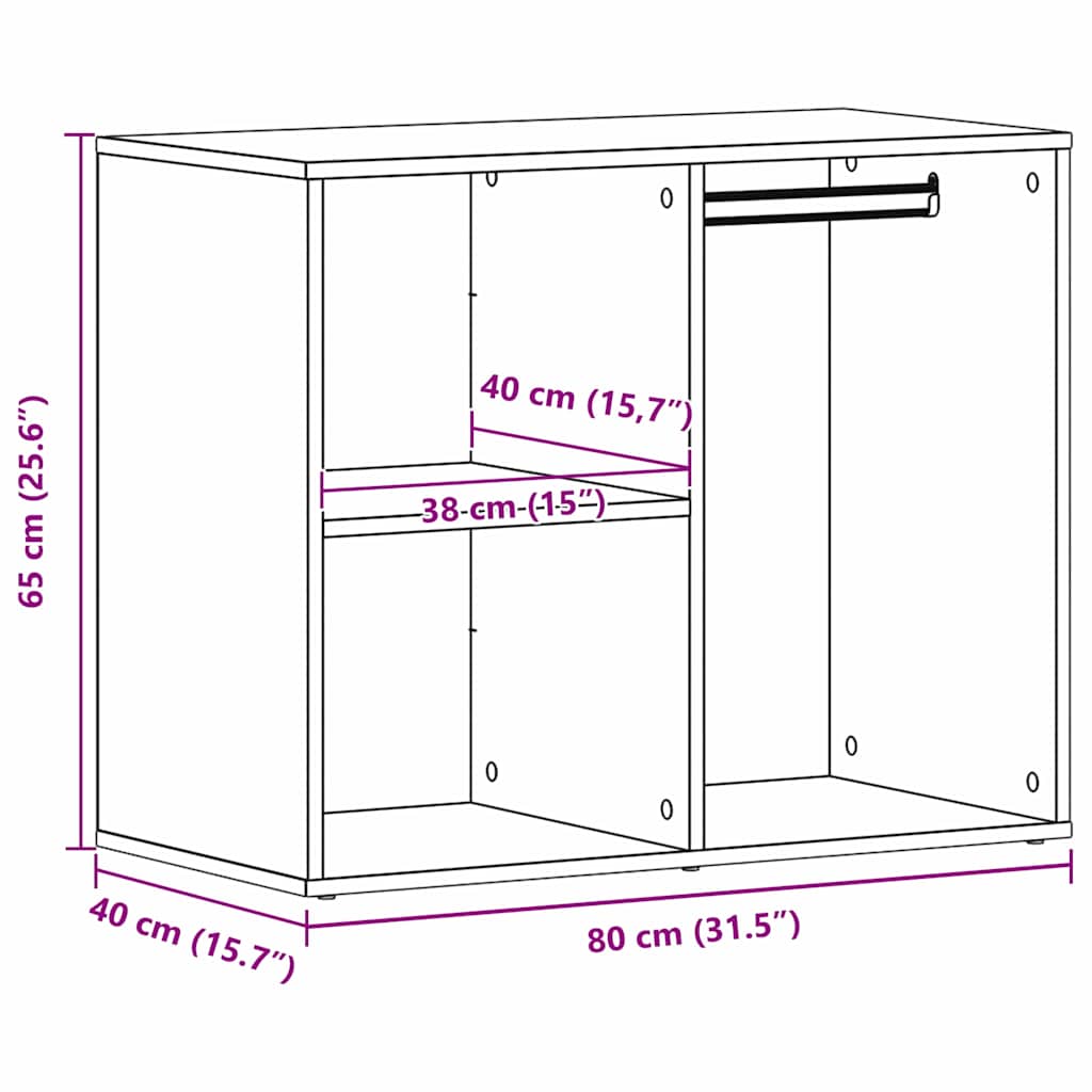 Kosmetický Kabinet Černý Dub 80 X 40 X 65 Cm Kompozitní Dřevo