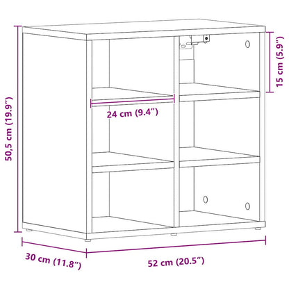 Skříň Na Obuv 52 X 30 X 50,5 Cm Kompozitní Dřevo Černý Dub
