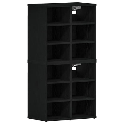 Skříň Na Obuv 2 Ks 52 X 30 X 50,5 Cm Kompozitní Dřevo Černý Dub