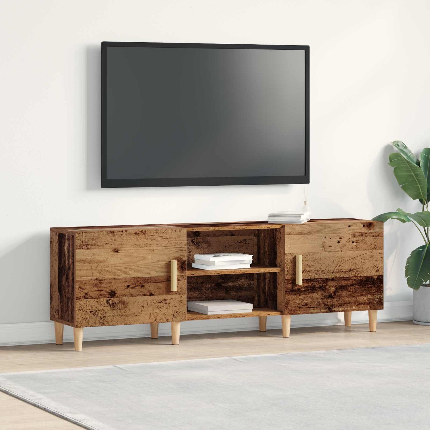 Televizní Skříň 150 X 30 X 50 Cm Staré Dřevo Kompozitní Dřevo