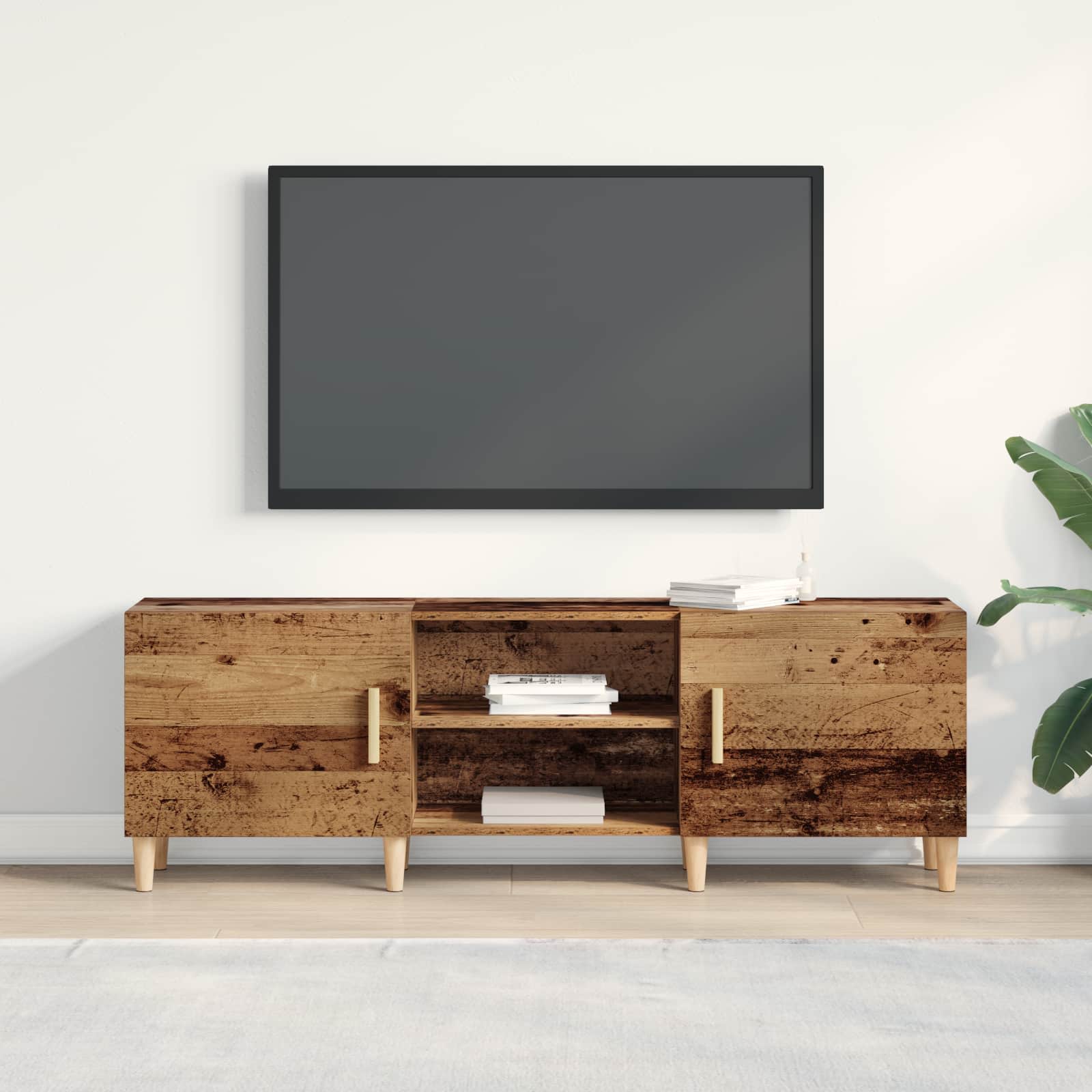 Televizní Skříň 150 X 30 X 50 Cm Staré Dřevo Kompozitní Dřevo