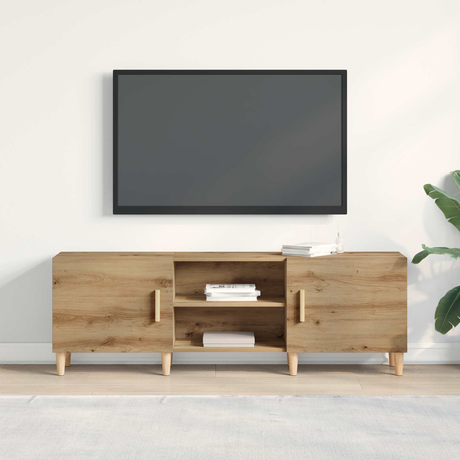 Televizní Skříň 150 X 30 X 50 Cm Dub Artisan Kompozitní Dřevo