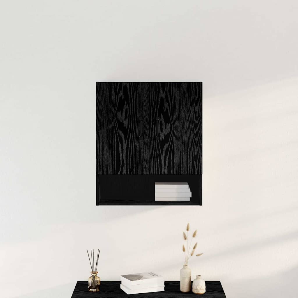 Nástěnná Skříňka 60 X 30 X 70 Cm Kompozitní Dřevo Černý Dub