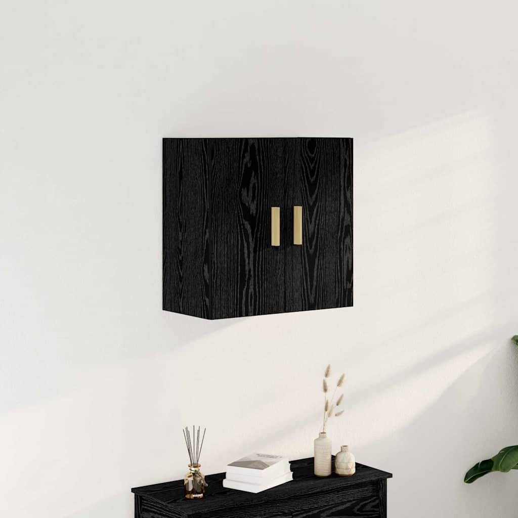 Nástěnná Skříňka 60 X 30 X 60 Cm Kompozitní Dřevo Černý Dub
