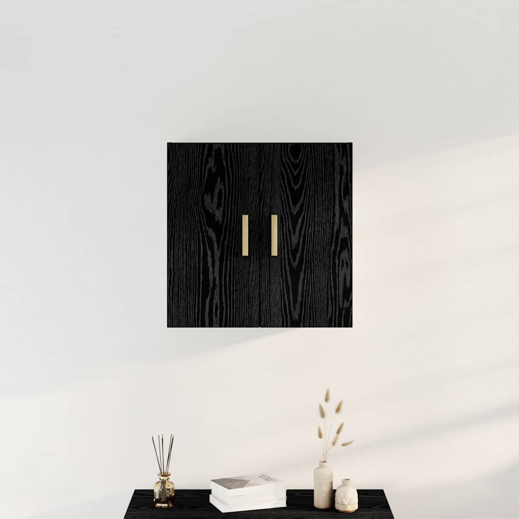 Nástěnná Skříňka 60 X 30 X 60 Cm Kompozitní Dřevo Černý Dub