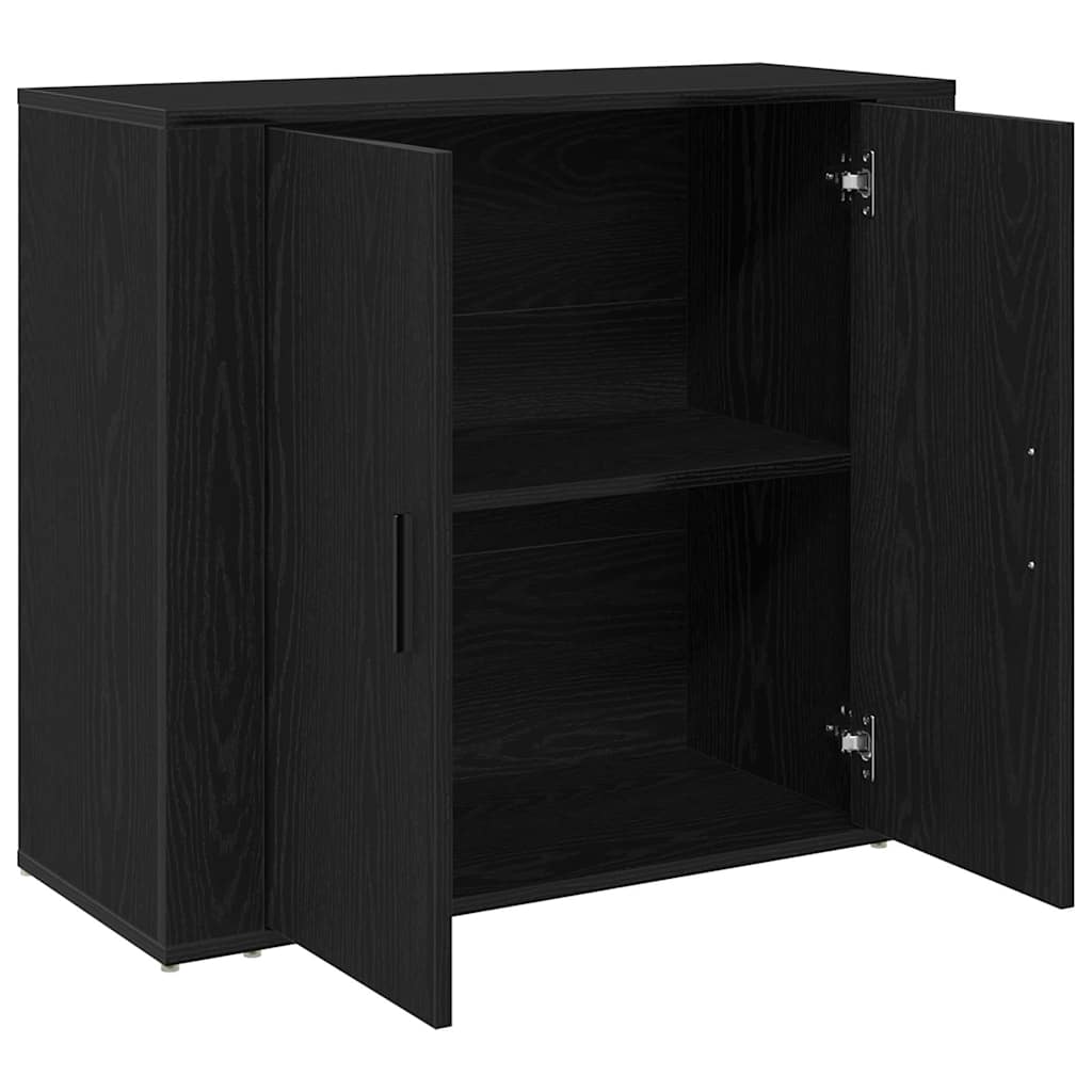 Servírovací Skříň Černý Dub 80 X 33 X 70 Cm Kompozitní Dřevo