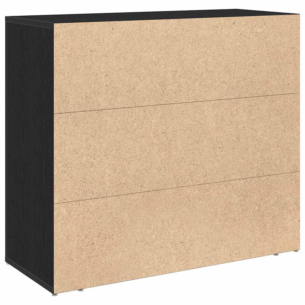 Servírovací Skříň Černý Dub 80 X 33 X 70 Cm Kompozitní Dřevo