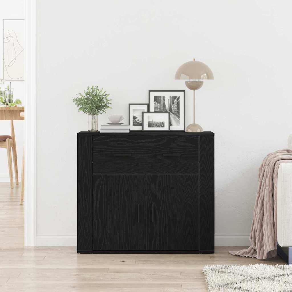 Servírovací Skříň Černý Dub 80 X 33 X 70 Cm Kompozitní Dřevo